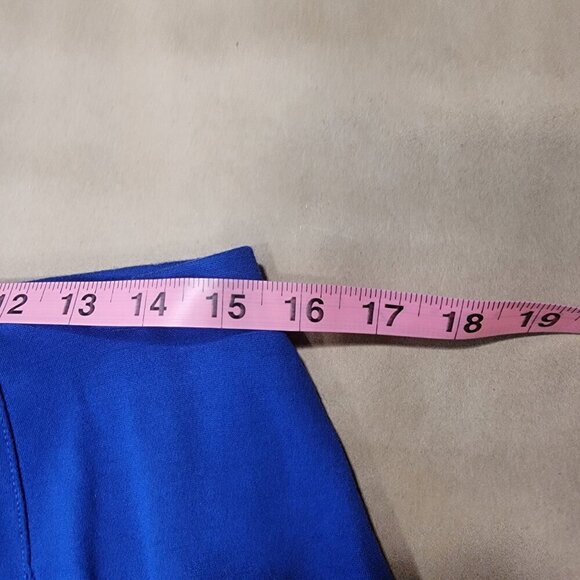 autres filles Size L Royal Blue Pull On Capri / Crop Stretch Pants Wide Leg, EUC - Picture 6 of 12